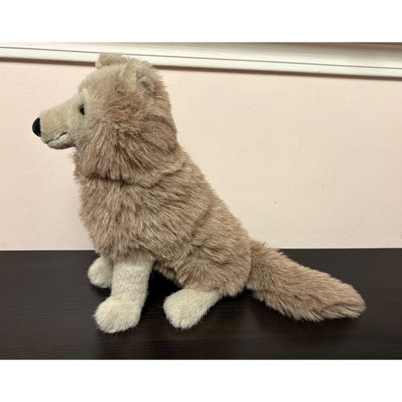 Vintage Dakin Realistic Tan & Gray Wolf Pup Plush Stuffed Animal Toy 11" - Picture 1 of 9